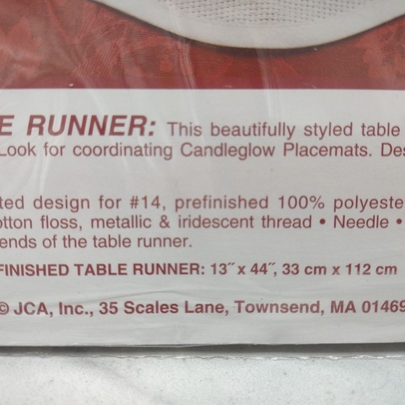 Needle Treasures CandleglowTable Runner Counted Cross Stitch Kit NOS USA 02931 - Picture 5 of 7